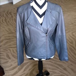Gray jacket with quilted detail. Size Medium.